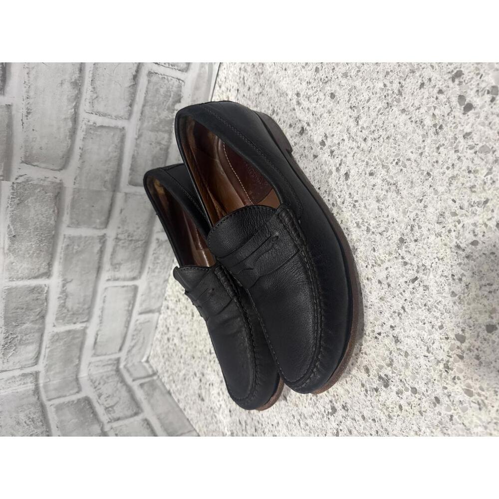Johnston & Murphy Men's Baldwin Black Leather Loafers Slip-On Dress Shoes